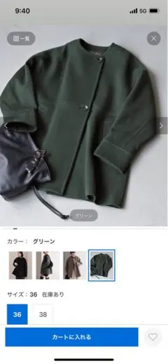 大幅値下げ！ジャーナルスタンダード　新品ノーカラージャケット サイズ36