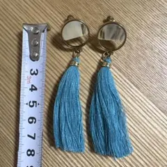 ターコイズ フリンジ イヤリング