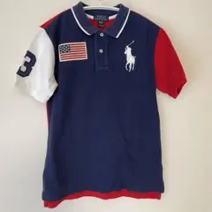 ★ポロラルフローレン ★ポロシャツ 150Sビッグポニー星条旗y2k平成ギャル