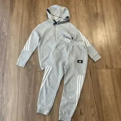 adidas グレー ジャージ 3本ストライプ