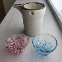 酒器とガラスグラス2個セット