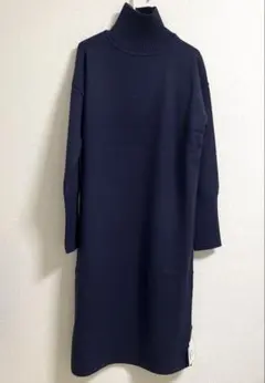 【MAITRESSE メトリーゼ】長袖ニットワンピース　ネイビー　9号★未着用