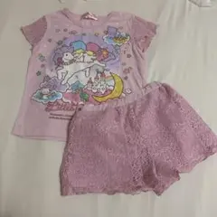 キキララパジャマ サンリオTシャツとショートパンツセット120cmピンクかわいい