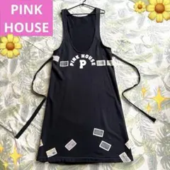 ピンクハウス【良品】最終価格　ワンピース　ジャンパースカート　ブラック　黒