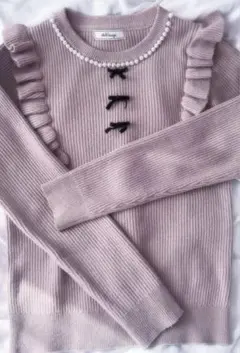 アンクルージュ Ank Rouge ピンク フリルニット 長袖 地雷 量産 M