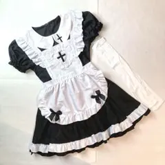 新品！ メイド服 コスプレ 衣装 フリルエプロン・ストッキング 3点セット S