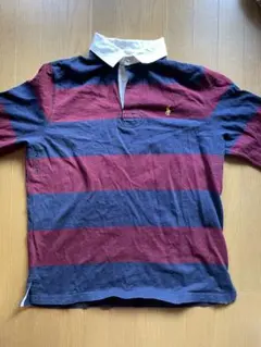 【希少カラー】古着 90s ラルフローレン 長袖 ラガーシャツ 刺繍 ボーダー