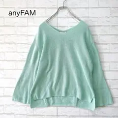 エニィファム Vネック ニット プルオーバー（F）ミント オンワード樫山 洗える