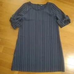 AS KNOW AS ネイビー ストライプ チュニック