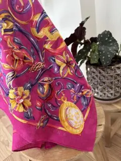 LOEWE*ロエベ 大判スカーフ シルク100% ヴィンテージ 花柄 フラワー