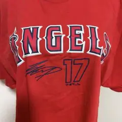 ANGELS Tシャツ 大谷 サインプリント入17 レッド XL 大きいサイズ