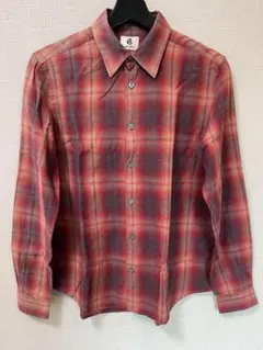 PS ポールスミス　赤　チェック　ネルシャツ　メンズ　黒