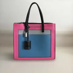 【匿名配送】マークジェイコブス ピンク×ブルー バイカラー 2wayトートバッグのサムネイル