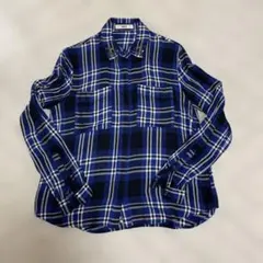 OZOC チェックシャツ　長袖　青色のサムネイル