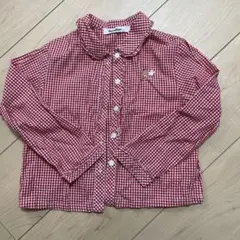 familiar 長袖シャツ 110サイズ 赤チェック