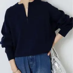 p*e様 コラージュ　ガリャルダガランテ　ジップ　ニット　ネイビー