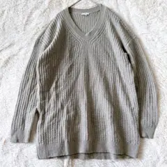 ギャップ　長袖　ニットセーター　Vネック　かぎ編み　ゆったり大きめ　カジュアルM