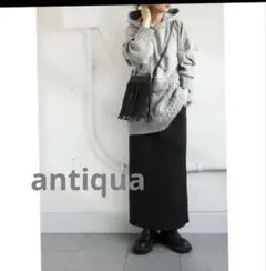 antiqua＊ブラック ロングタイトスカート スリット入りのサムネイル