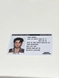 SEVENTEEN WONWOO BURSTDAY ID CARD ウォヌ