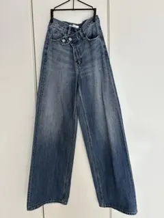 ダークブルーワイドレッグデニム