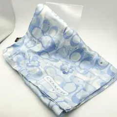 コーチ　スカーフ　シグネチャー　フラワー　ブルーのサムネイル