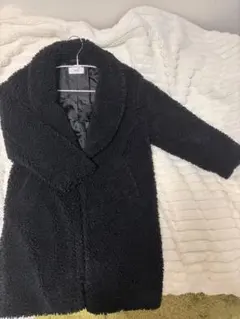 AZUL by moussy ボア ロングジャケット / コート（ブラック）