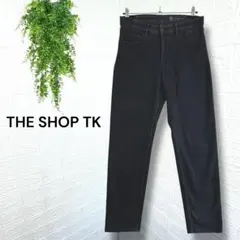 5276【THE SHOP TK】ブラックデニム テーパードパンツ Mのサムネイル
