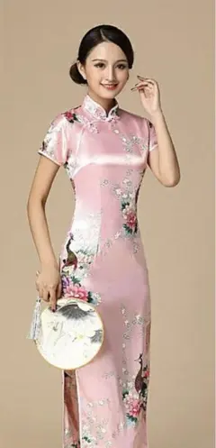 新品未使用　セクシー ロング チャイナドレス ピンク ハロウィン コスプレ