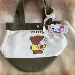 ミッフィー トート　エコバッグ　カーキのサムネイル