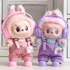 人気 ぬい服 LABUBU ぬいぐるみ服 ４点セット サロペット ドール用