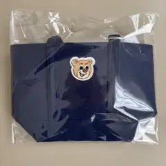 新品　フェイラー　オールドテディ　ワッペントートバッグ　Ｌ　小　ネイビー