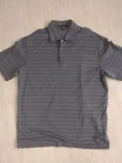 タイガーウッズコレクション　グレー ストライプ ポロシャツ