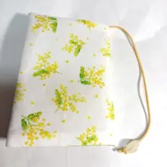 【ハンドメイド】イエローフラワー☆ブックカバー　文庫本サイズ