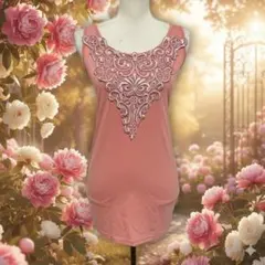 刺繍レース タンクトップ 韓国製 フェミニン ロマンテックグランジ Y2K