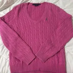 Ralph Lauren ラルフローレン Vネック ケーブルニット XL