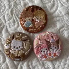 サンリオキャラクター刺繍ピンバッジ3個セット