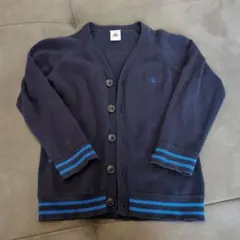 プチバトー　ネイビー ボタン付きカーディガン 4ans/102cm