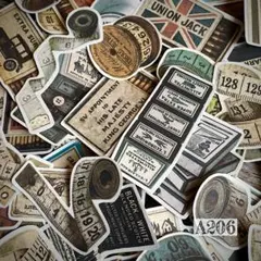 [A206 콜라주 소재] 페이퍼 모노/스티커 정크 저널 빈티지