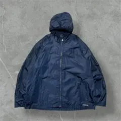 LANDS’ENDフルジップポリエステルジャケットネイビーXXLポケッタブル古着