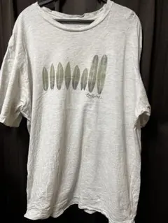 ライトグレー 波形デザイン Tシャツ Lサイズ