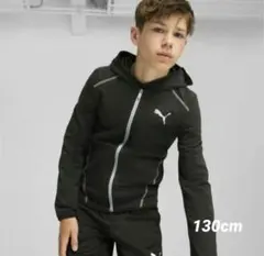 PUMA ブラック フルジップ パーカー 130cm
