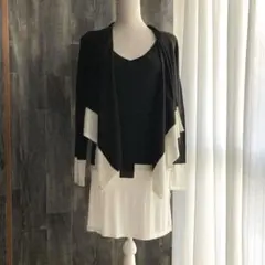 Calvin Klein 美品 ワンピース カーディガン バイカラー セット