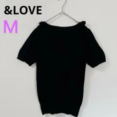 【&LOVE】アンドラブ　オフショルダーニット　黒　フリル　カワイイ　ブラックのサムネイル