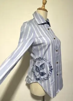 vivienne westwood ストライプブラウス　サイドプリント　美品のサムネイル