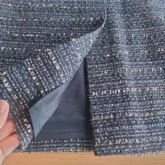 【新品】UNTITLEDアンタイトル黒系ツイードロングタイトスカートsize2