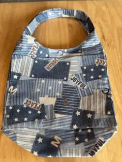 ❤️トートバッグ❤︎手さげバッグ❤︎ジーンズ柄❤︎ブルー系❤︎ハンドメイド❤️