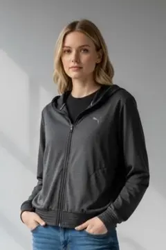 Puma ダークグレー フルジップパーカー