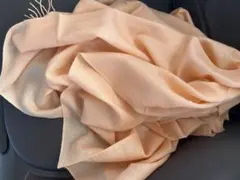 綺麗なオレンジ色 100%パシュミナストール フリンジ付き