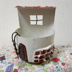 家型植木鉢 白赤