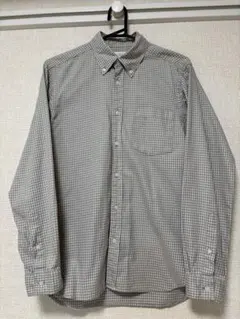 GREEN LABEL RELAXING グレーチェックシャツSサイズ